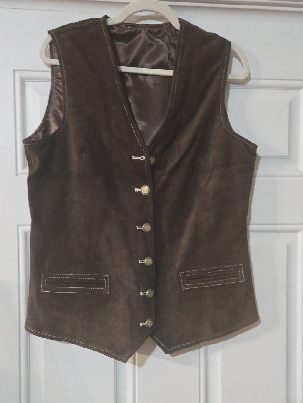 Classic Brown Suede Women's Vest M/L Brand New, Custom Made